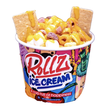 Biscoff Salted Caramel rolled ice cream