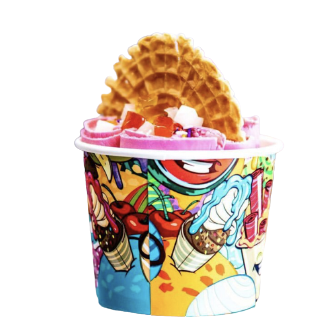Bubble Gum rolled ice cream