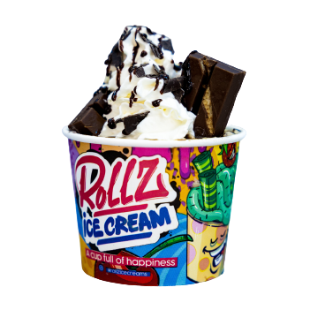 Caramel Kitkat rolled ice cream