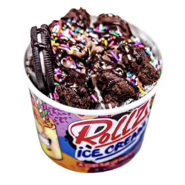 Fudge Brownie rolled ice cream