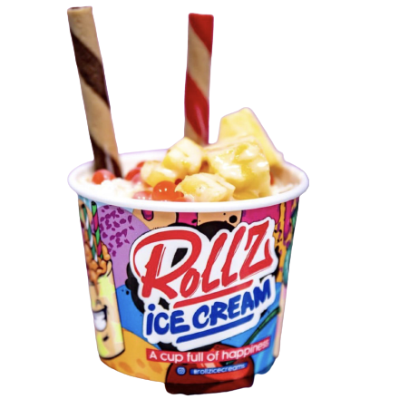 Pina Colada rolled ice cream
